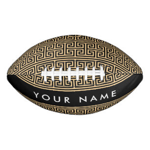 Greek Meander Key H Brown, Your Name, Personalize Football