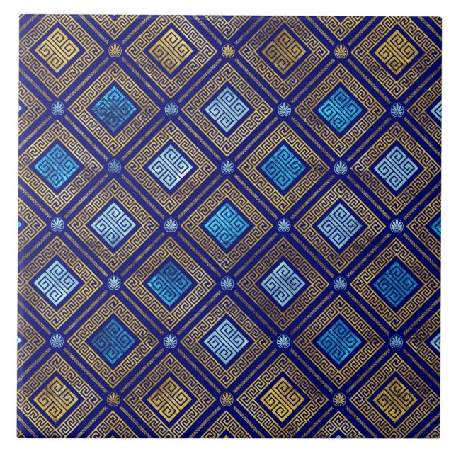 Greek Meander Key Pattern Tile (Front)
