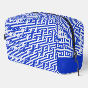 Greek Meander Key Square H Pattern Blue Dopp Kit