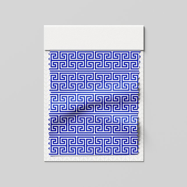 Greek Meander Key Square H Pattern Blue Fabric (Creator Uploaded)