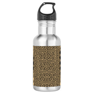 Greek Meander Key Square H Pattern Brown 532 Ml Water Bottle