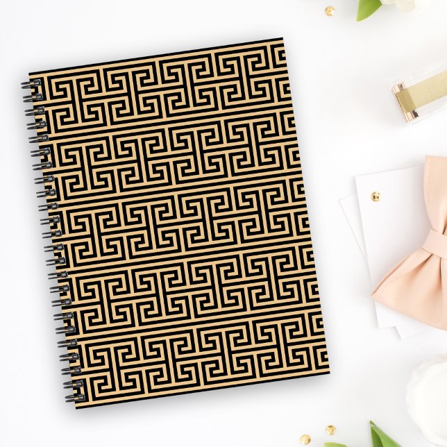 Greek Meander Key Square H Pattern Brown Planner (Creator Uploaded)