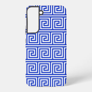 Greek Meander Key Squares Pattern Blue Samsung Galaxy Case