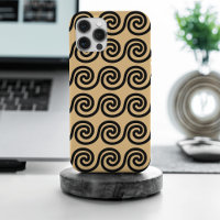 Greek Meander Key Waves Pattern Brown