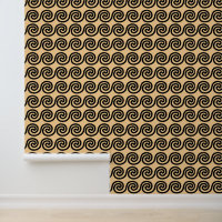 Greek Meander Key Waves Pattern Brown