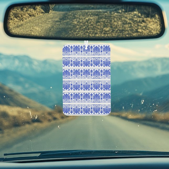 Greek Mediterranean Arabesque Pattern Blue Air Freshener (Creator Uploaded)