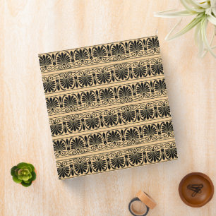 Greek Mediterranean Arabesque Pattern Brown Binder