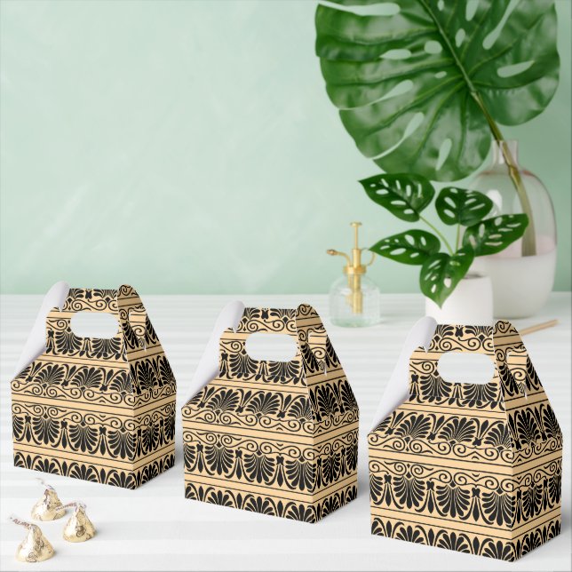 Greek Mediterranean Arabesque Pattern Brown Favor Box (Multiple)