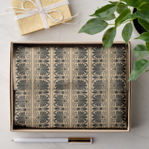 Greek Mediterranean Arabesque Pattern Brown Tissue Paper