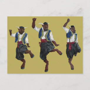 Greek Minotaurs Dance Celebration Fantasy Postcard