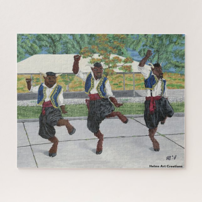 Greek Minotaurs Dancing Large Fantasy Art Puzzle (Horizontal)