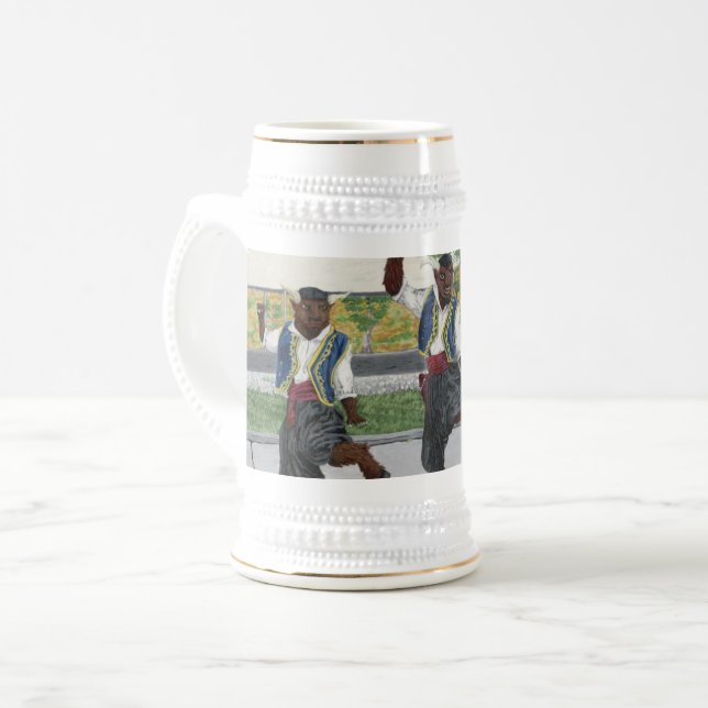 Greek Minotaurs Dancing Stein or Mug (Front Left)