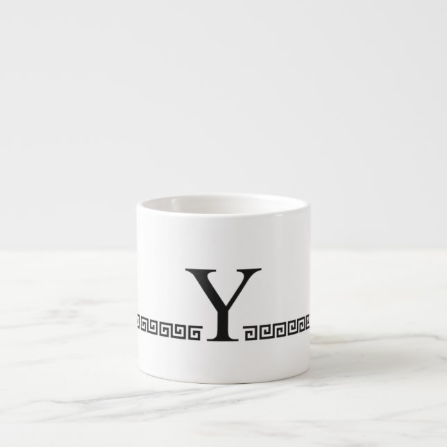 Greek Monogram Espresso Cup (Front)