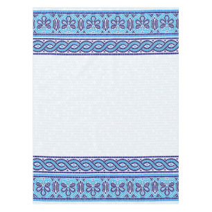 Greek Mosaic Tile Ornament - Shades of Blue Tablecloth