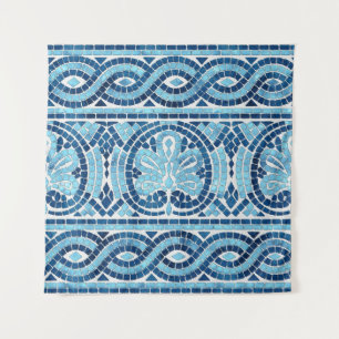 Greek Mosaic Tile Ornament Tapestry