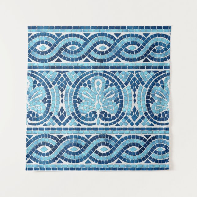 Greek Mosaic Tile Ornament Tapestry (Front)