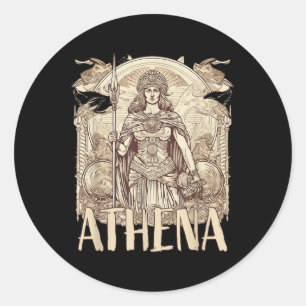 Greek Mythology_ Athena The Goddess Of Wisdom And  Classic Round Sticker