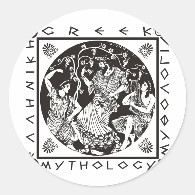 Greek Mythology (black) Classic Round Sticker (Front)