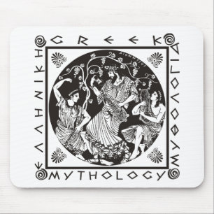 Greek Mythology - Black Mouse Pad