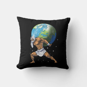 Greek Mythology God Atlas Throw Pillow