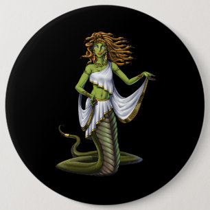 Greek Mythology Goddess Medusa 6 Inch Round Button