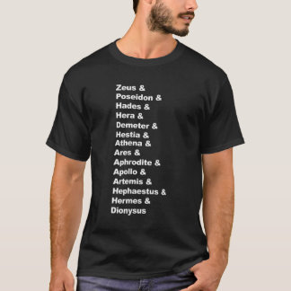 Greek Mythology Gods Pantheon List of Demigod Name T-Shirt