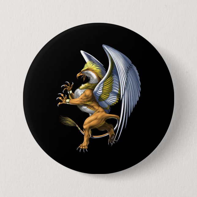 Greek Mythology Griffin 3 Inch Round Button (Front)