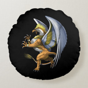 Greek Mythology Griffin Round Pillow