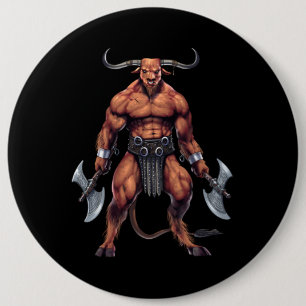 Greek Mythology Minotaur 6 Inch Round Button