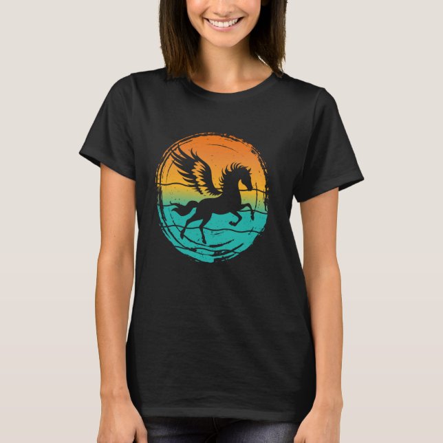 Greek Mythology Pegasus Wings Horse Stallion Vinta T-Shirt (Front)