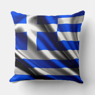Greek National Flag Throw Pillow