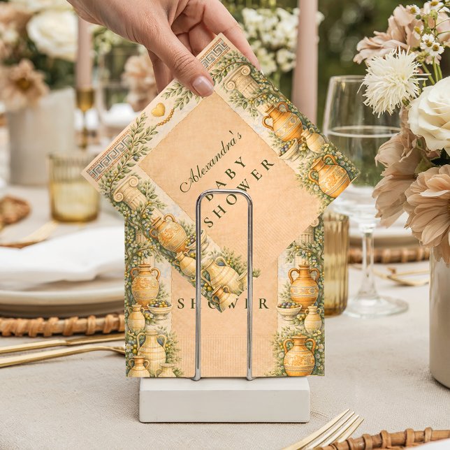 Greek Olive Baby Shower Napkin (Creator Uploaded)