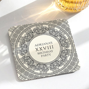 Greek or Roman themed Birthday Party  Square Paper Coaster