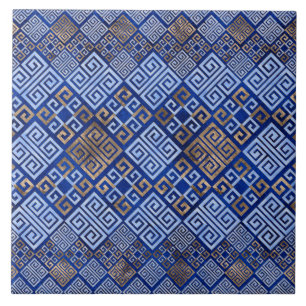 Greek Ornament with Meander Key Tile