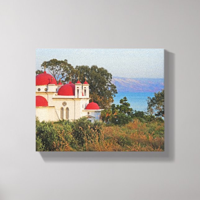 Greek Orthodox Church Apostles Red Roof Domes  Canvas Print (Front)