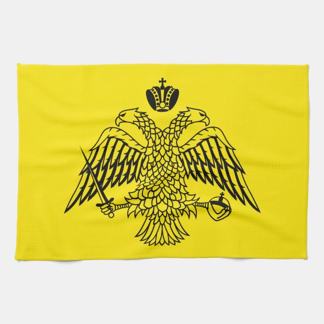 Greek Orthodox Church flag Mount Athos religious Kitchen Towel (Horizontal)