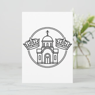 Greek Orthodox Church With Two Wedding Crowns