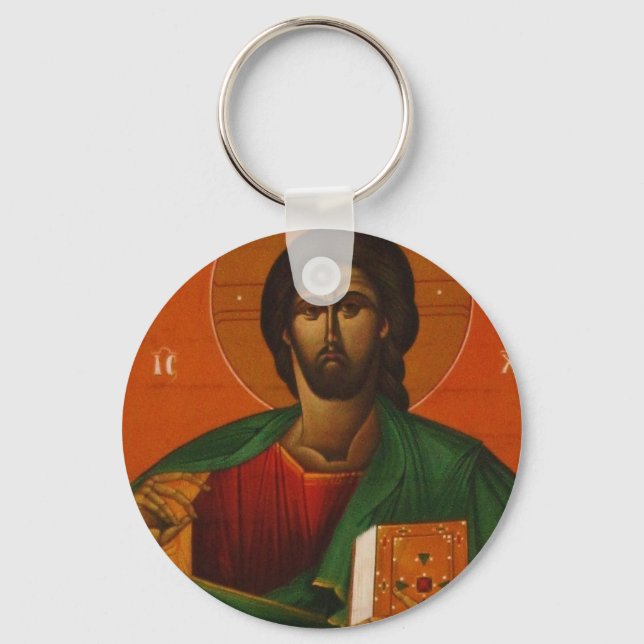 GREEK ORTHODOX ICON JESUS CHRIST KEYCHAIN (Front)