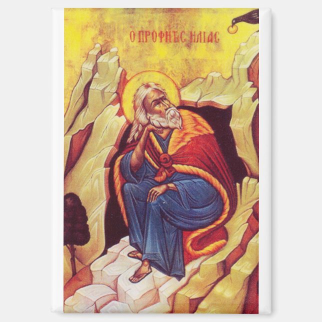 Greek orthodox icon of Prophet Elijah Magnet (Front)