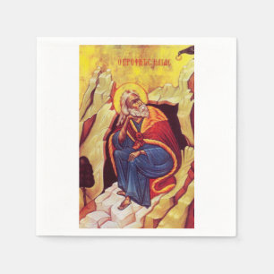 Greek orthodox icon of Prophet Elijah Napkin