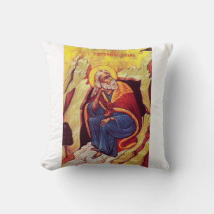 Greek orthodox icon of Prophet Elijah Throw Pillow