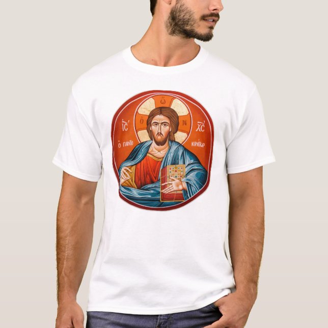 Greek Orthodox Jesus Christ Mural T-Shirt (Front)