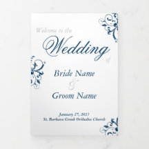 Greek Orthodox Trifold Wedding Program