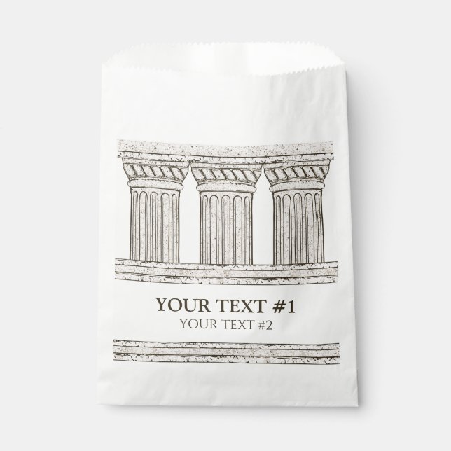 Greek party with custom text and stone elements favour bag (Front)