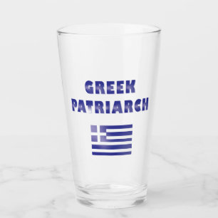 Greek Patriarch Flag Greece Navy Blue Glass