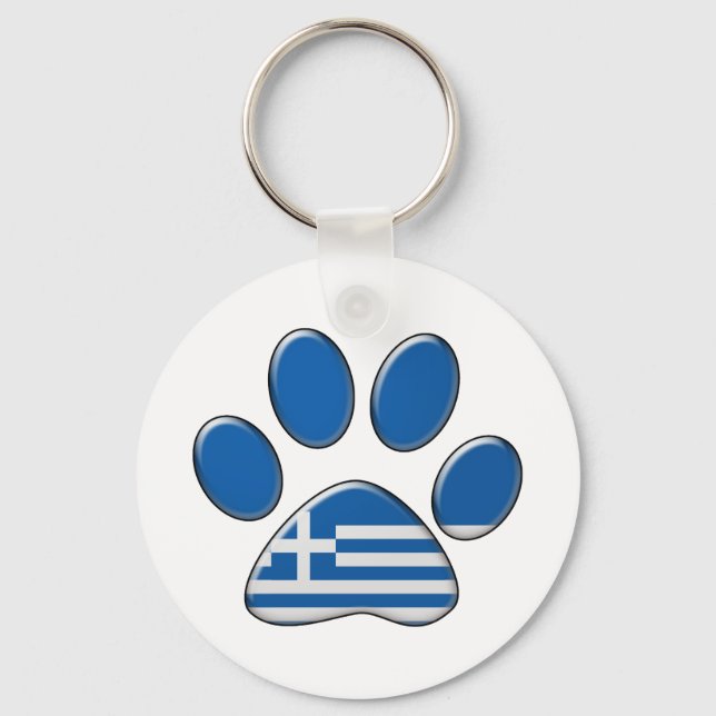 Greek patriotic cat keychain (Front)