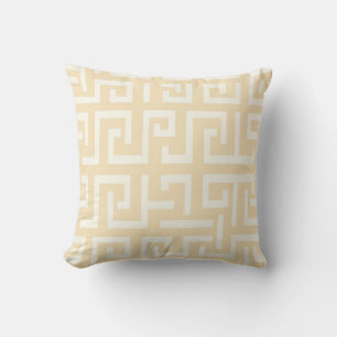 Greek Pattern – Bold Yellow Classical Design Throw Pillow