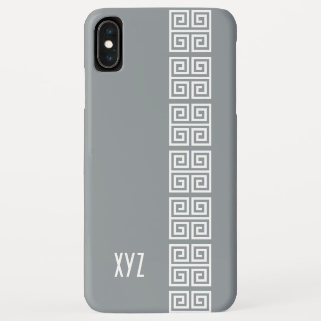 Greek pattern custom monogram cases (Back)