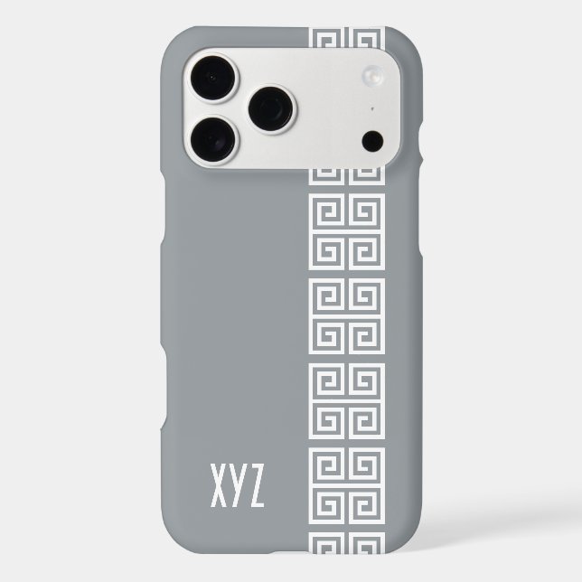 Greek pattern custom monogram cases (Back)