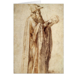 Greek Philosopher with Human Skull by Michelangelo